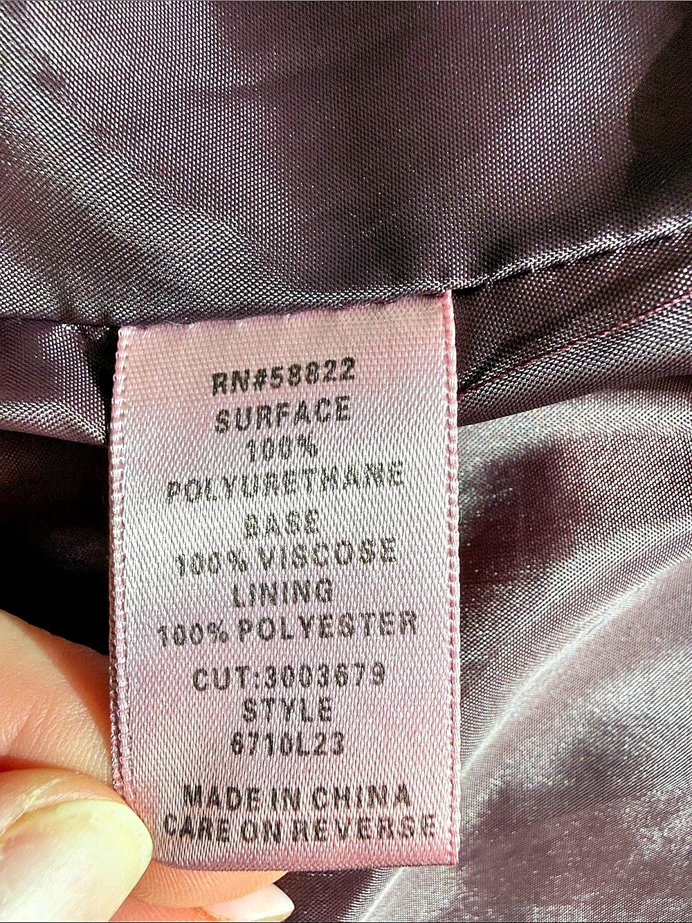 Max Studio Faux Leather Moto Jacket in burgundy Size Medium NWT - Picture 12 of 12